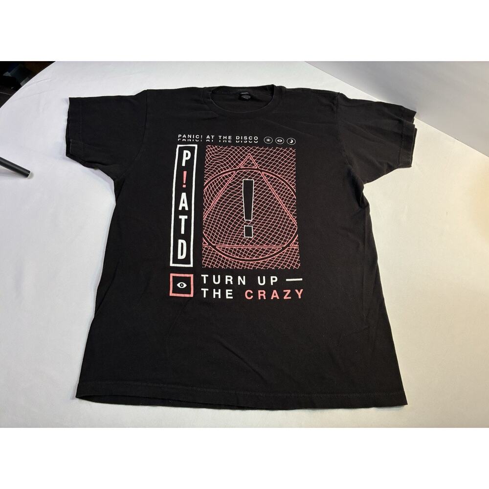 Panic At The Disco T-Shirt Large Turn Up The Crazy Graphic Tee Black Band Merch
